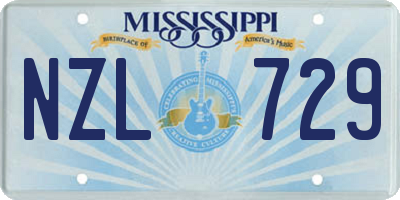 MS license plate NZL729