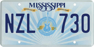 MS license plate NZL730