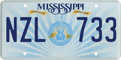 MS license plate NZL733