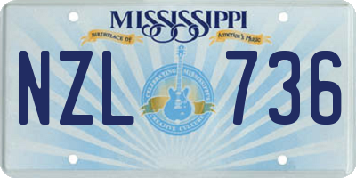 MS license plate NZL736