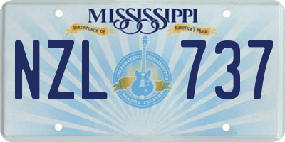 MS license plate NZL737