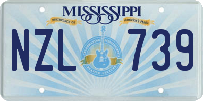 MS license plate NZL739