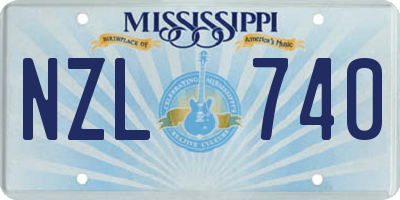 MS license plate NZL740