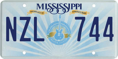 MS license plate NZL744