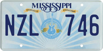 MS license plate NZL746