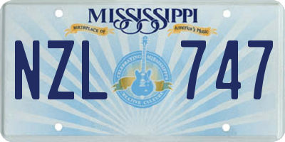 MS license plate NZL747