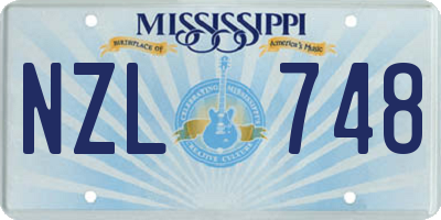 MS license plate NZL748
