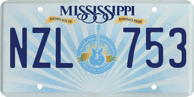 MS license plate NZL753