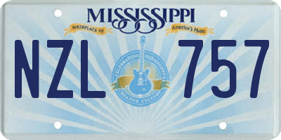 MS license plate NZL757