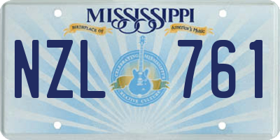 MS license plate NZL761