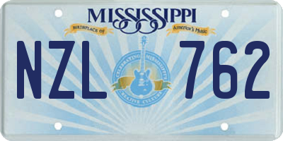MS license plate NZL762