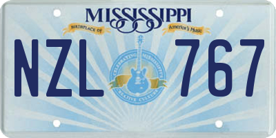 MS license plate NZL767