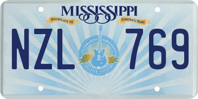 MS license plate NZL769