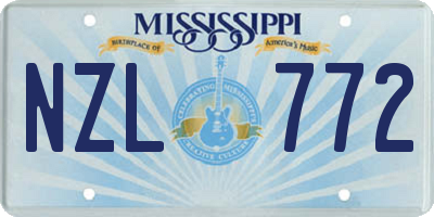 MS license plate NZL772