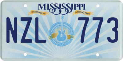 MS license plate NZL773