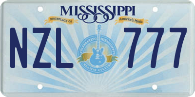 MS license plate NZL777