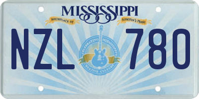 MS license plate NZL780