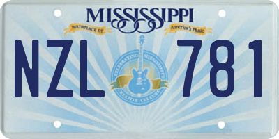 MS license plate NZL781