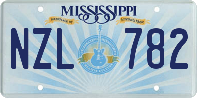 MS license plate NZL782
