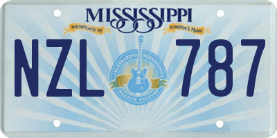 MS license plate NZL787