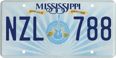 MS license plate NZL788