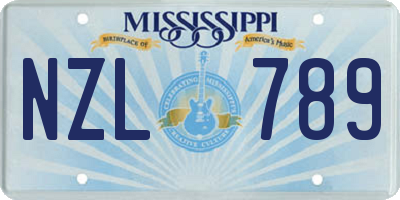 MS license plate NZL789