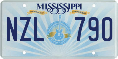 MS license plate NZL790