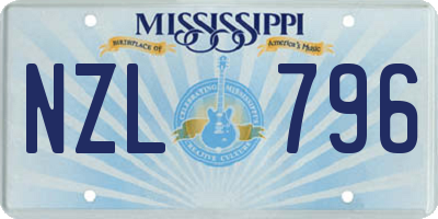 MS license plate NZL796