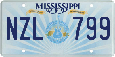 MS license plate NZL799
