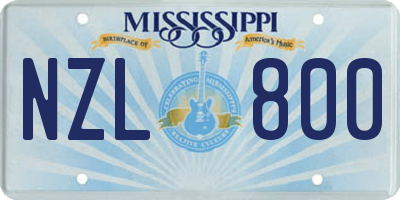 MS license plate NZL800