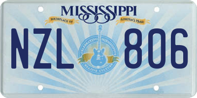 MS license plate NZL806