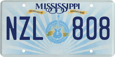 MS license plate NZL808