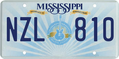 MS license plate NZL810