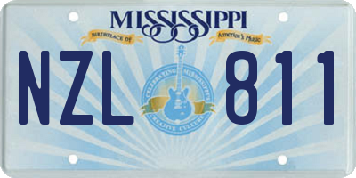 MS license plate NZL811
