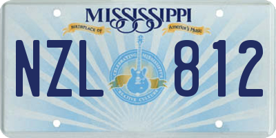 MS license plate NZL812