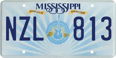 MS license plate NZL813