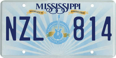 MS license plate NZL814