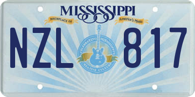 MS license plate NZL817
