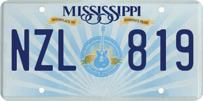 MS license plate NZL819
