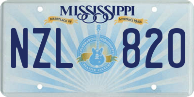 MS license plate NZL820