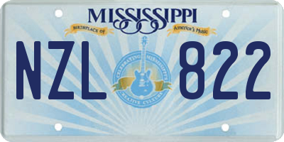 MS license plate NZL822