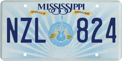 MS license plate NZL824