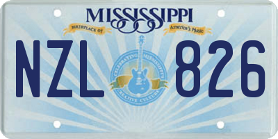 MS license plate NZL826