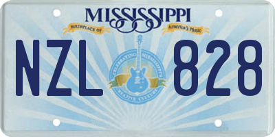MS license plate NZL828