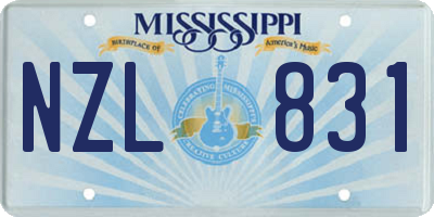 MS license plate NZL831