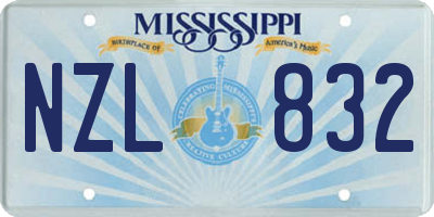 MS license plate NZL832
