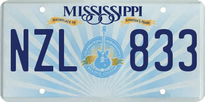MS license plate NZL833