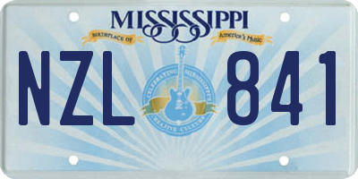 MS license plate NZL841