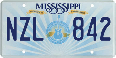 MS license plate NZL842