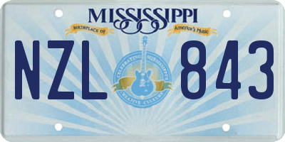 MS license plate NZL843
